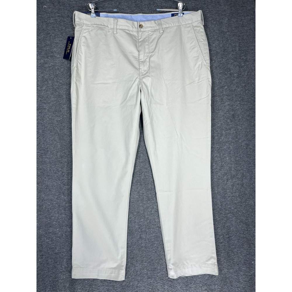 Polo Ralph Lauren Pants Mens 40x30 Beige Chino Stretch Straight Fit Preppy NWT‎
